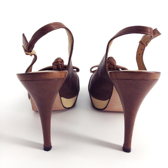 STUART WEITZMAN Friller Peep Toe Slingback Heels - Picture 5 of 8